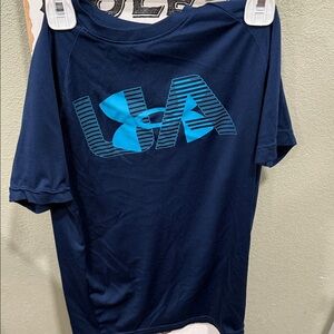3 Under Armour Boys Dark Blue Graphic Tee lot